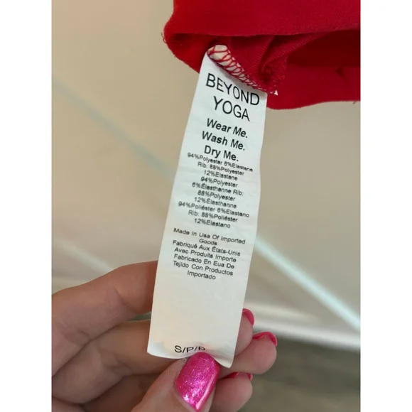 Women's BEYOND YOGA Red Cropped Tank Top S - Picture 3 of 5